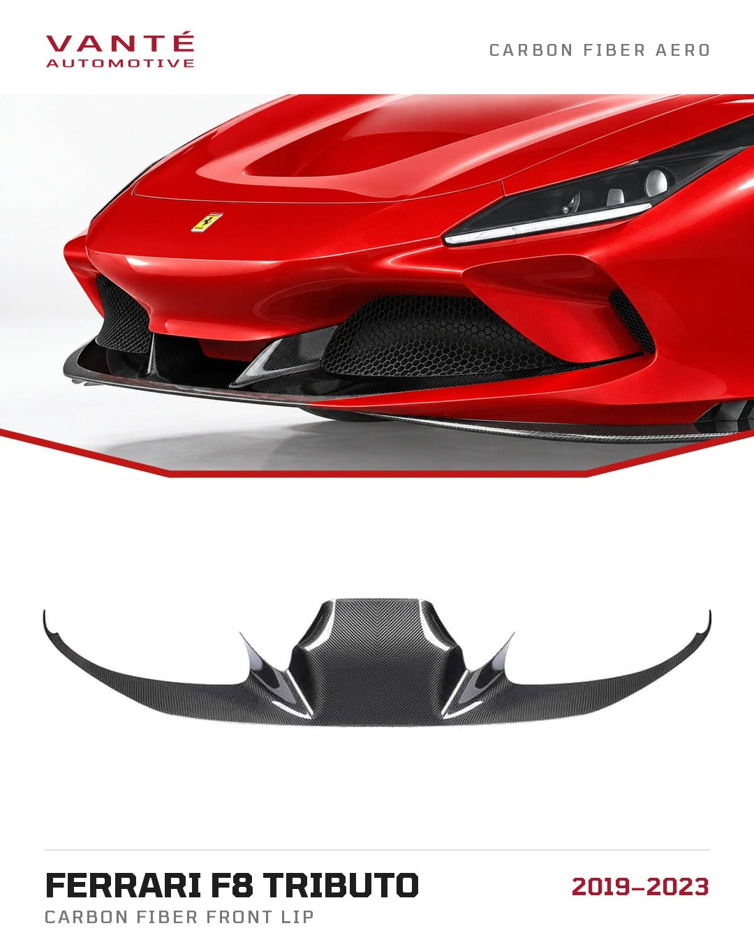Ferrari F8 Tributo Carbon Fibre Front Lip