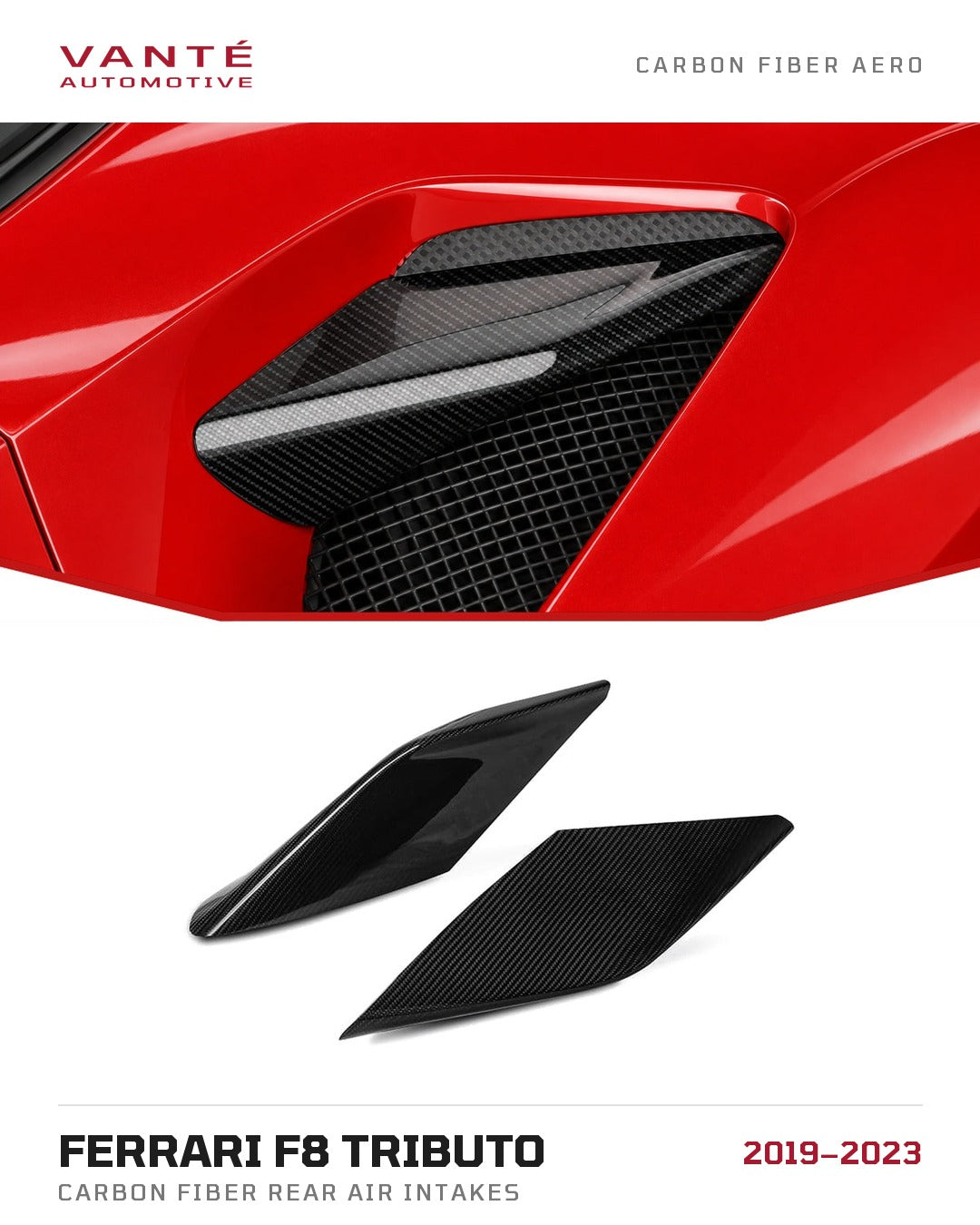 Ferrari F8 Tributo Carbon Fibre Rear Air Intakes