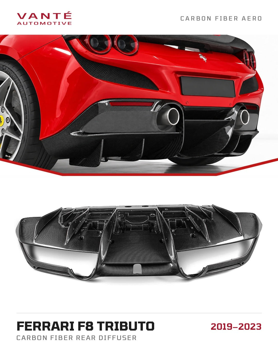 Ferrari F8 Tributo Carbon Fibre Rear Diffuser