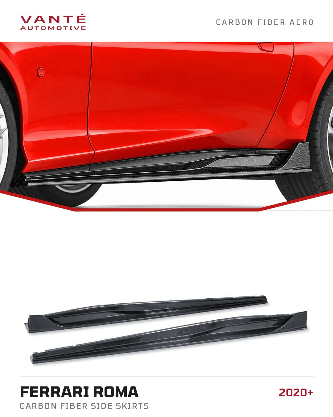 Ferrari Roma Carbon Fibre Side Skirts
