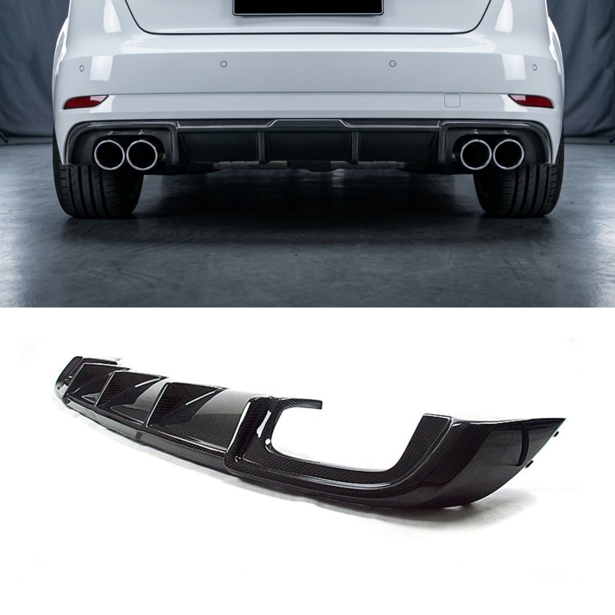 Audi A3 Sportback 8V.5 Carbon Fiber Rear Diffuser