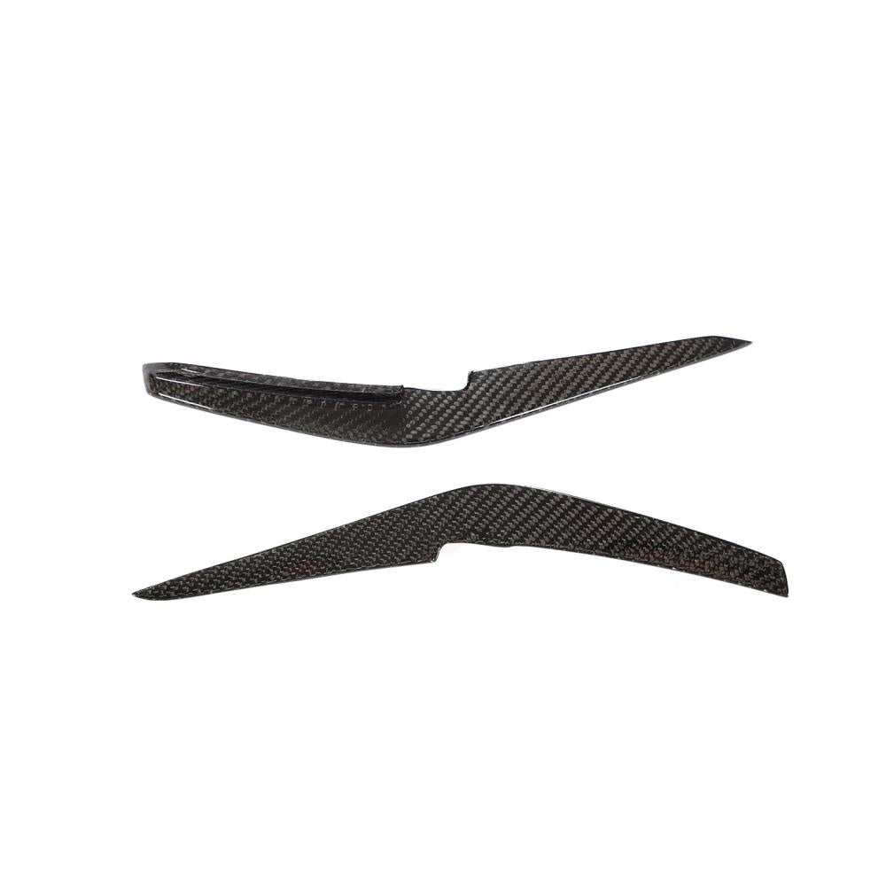 Audi A4 S4 B9 Carbon Fibre Front Bumper Canards - gloss twill weave front fins