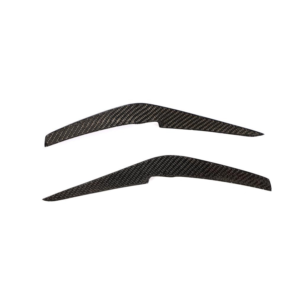 Audi A4 S4 B9 Carbon Fibre Front Bumper Canards - gloss twill weave front fins