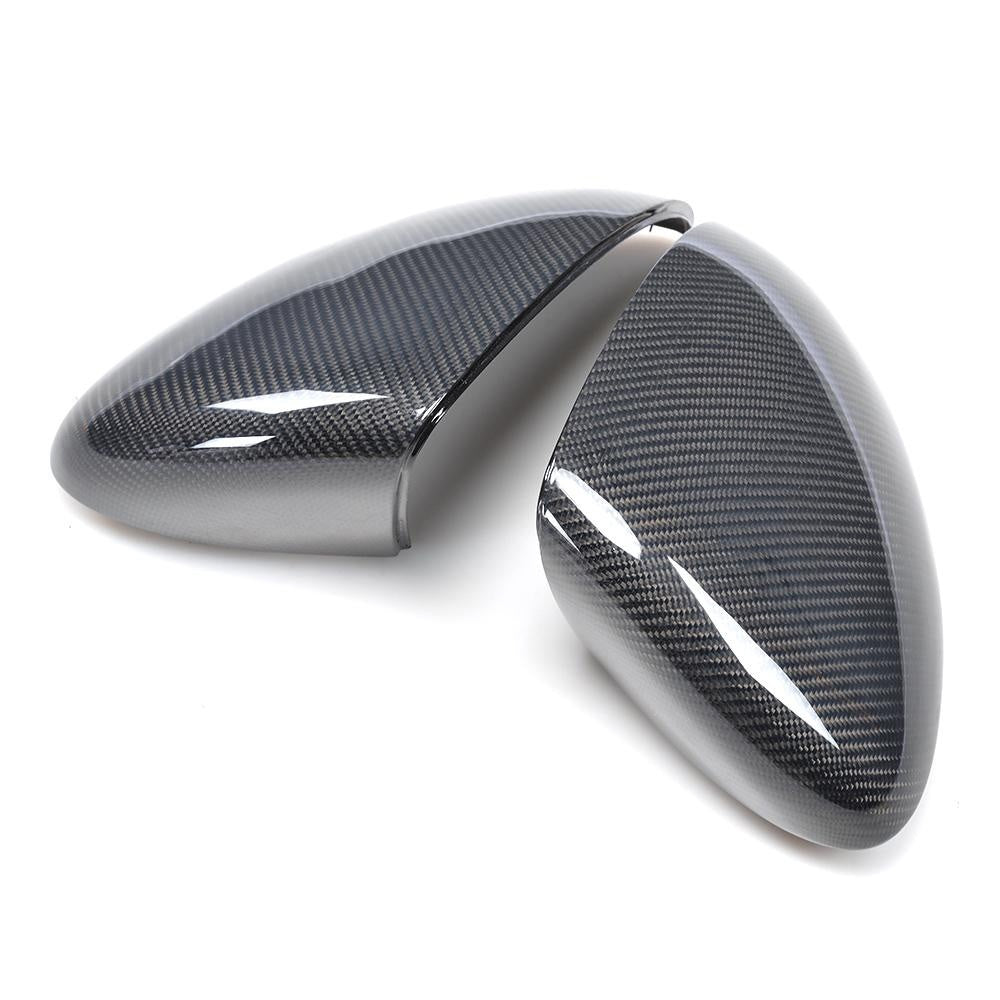 Porsche Cayenne 958 Carbon Fibre Mirror Covers - gloss 3x3 twill weave replacement caps