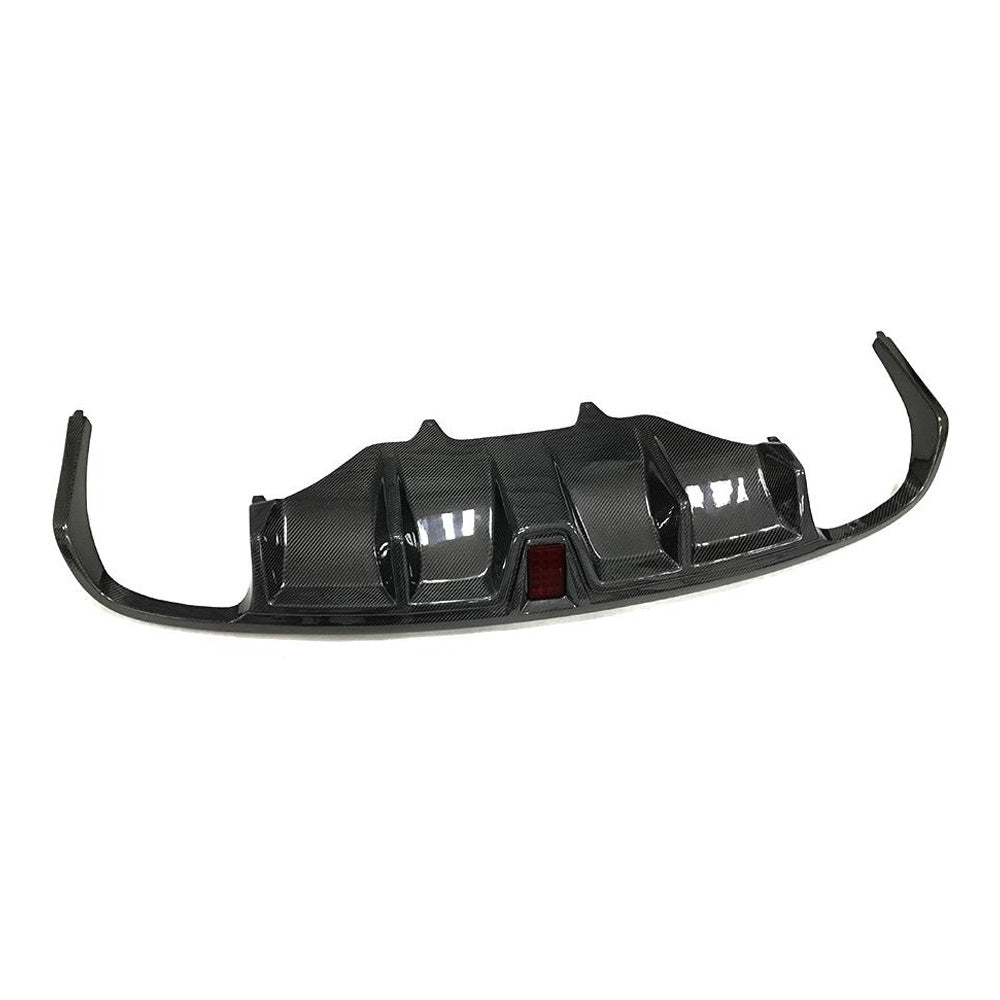 Porsche Macan 95B Carbon Fibre Rear Bumper Diffuser with Light - gloss twill weave finish