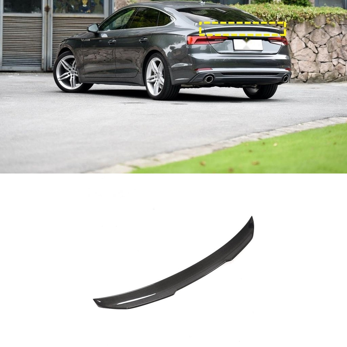 Audi A7 S7 RS7 Sportback Carbon Fibre Rear Boot Spoiler Lip - gloss 3x3 twill OEM fitment