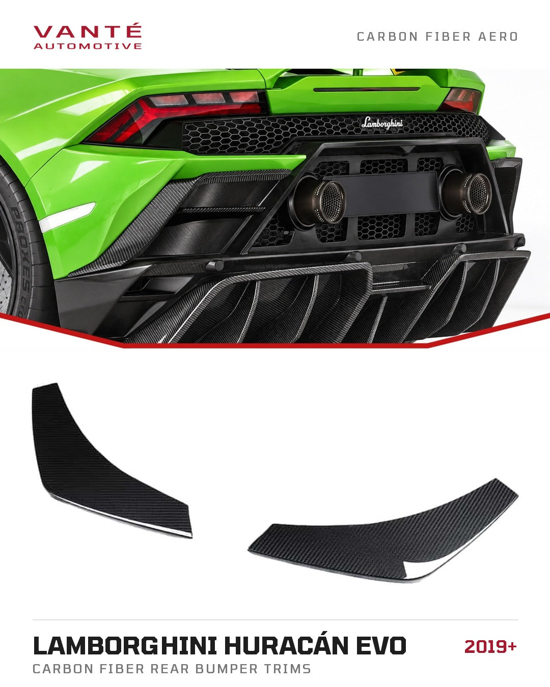 Lamborghini Huracan Evo Carbon Fibre Rear Bumper Trims