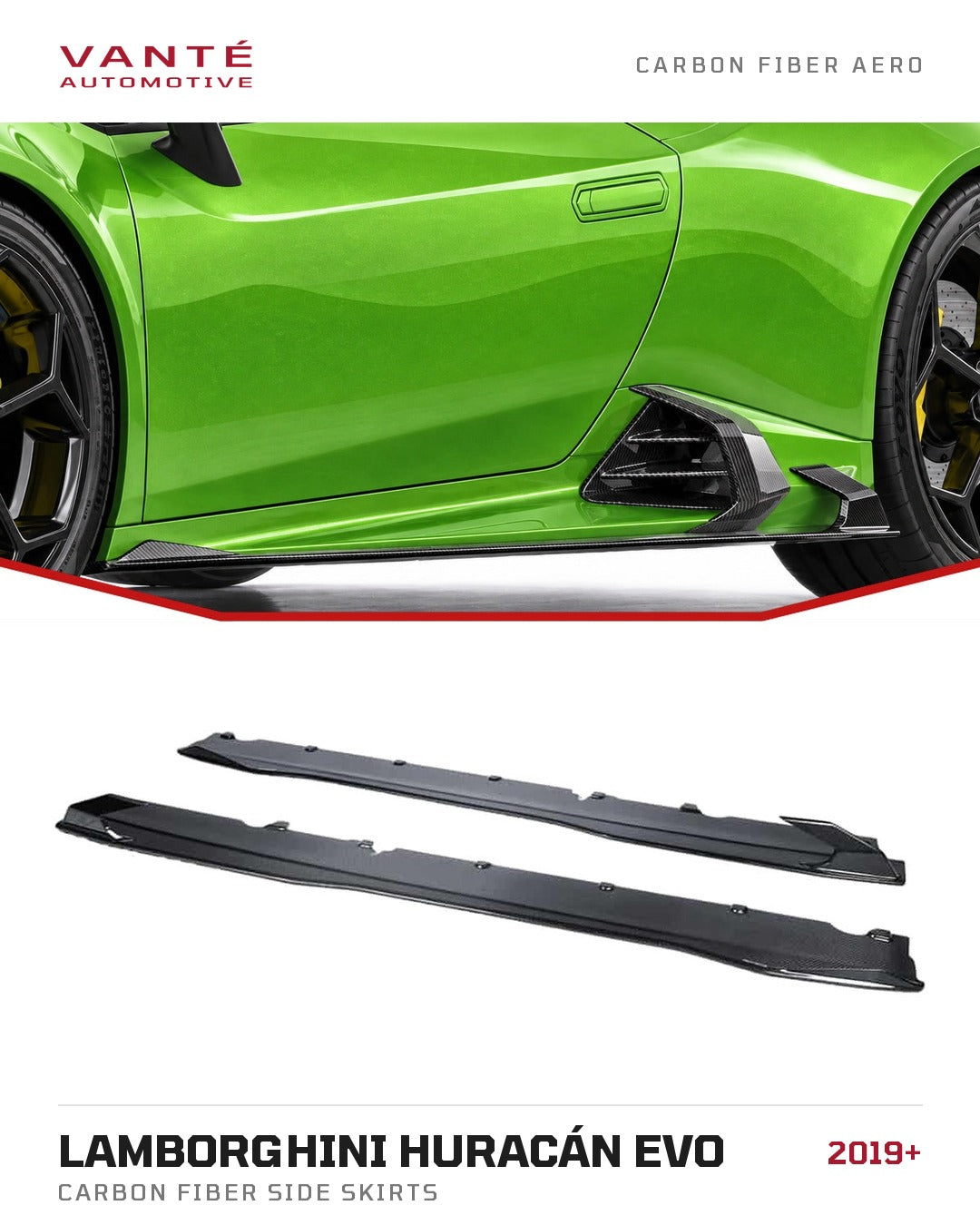 Lamborghini Huracan Evo Carbon Fibre Side Skirts
