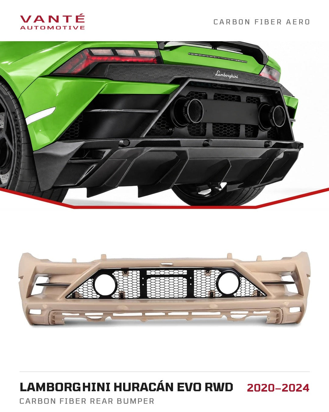Lamborghini Huracan EVO RWD Carbon Fibre Rear Bumper