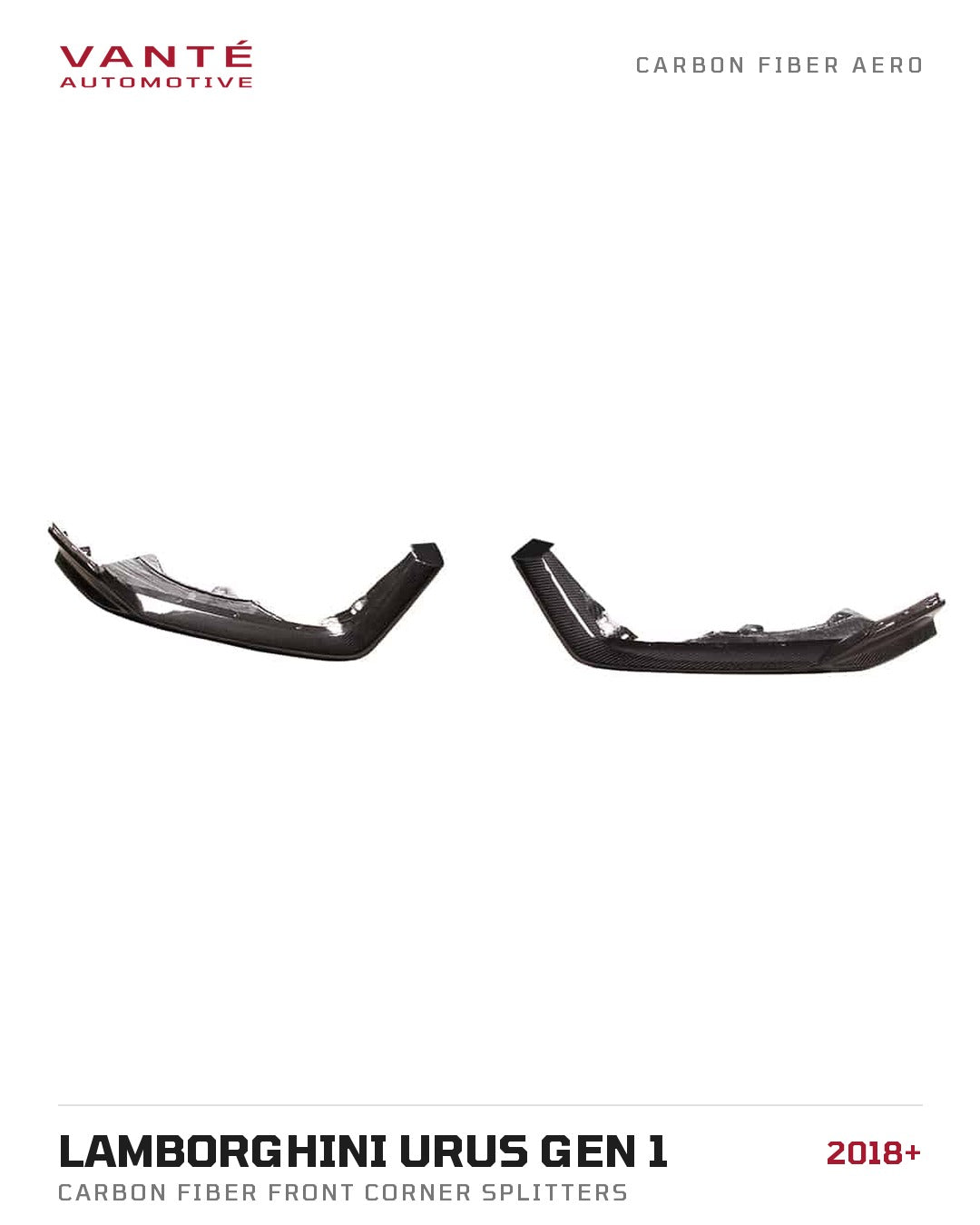 Lamborghini Urus Gen 1 Carbon Fibre Front Corner Splitters