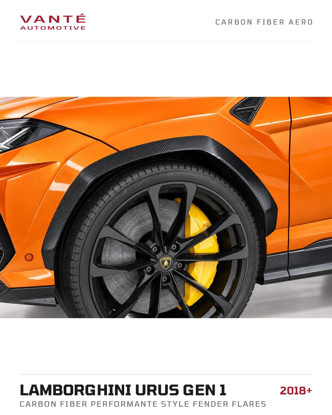 Lamborghini Urus Gen 1 Carbon Fibre Performante Style Fender Flares