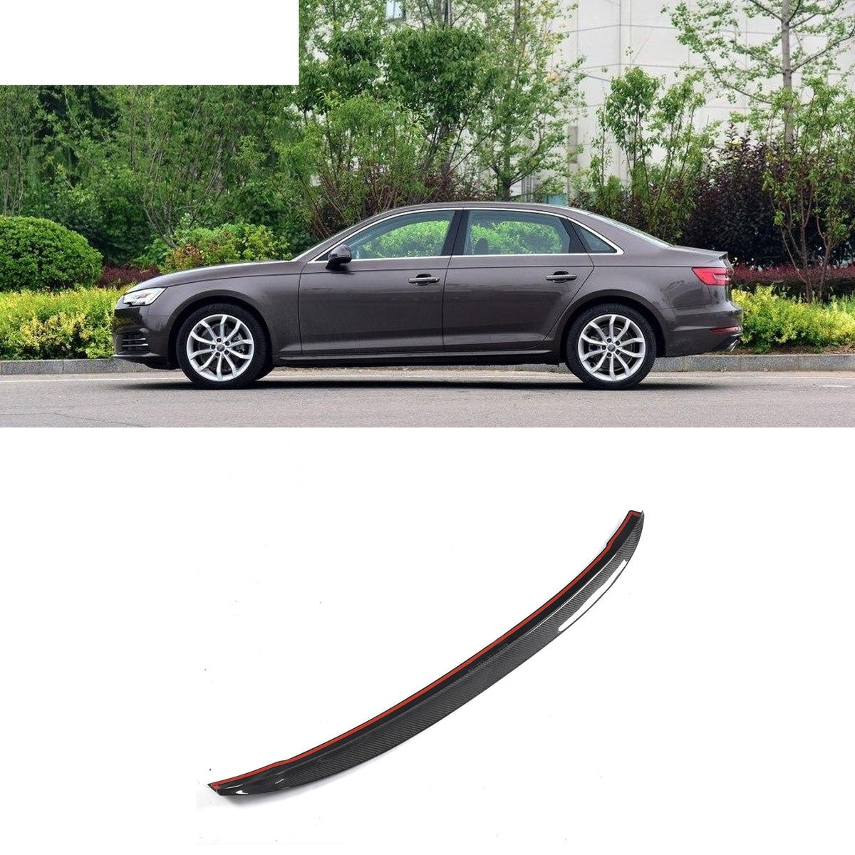 Audi A4 S4 B9 Carbon Fibre Boot Spoiler - gloss 3x3 twill OEM fitment saloon