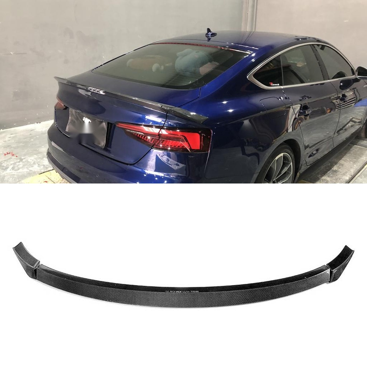 Audi A5 S5 Sportback Carbon Fibre 3-Piece Spoiler - gloss twill weave rear upgrade