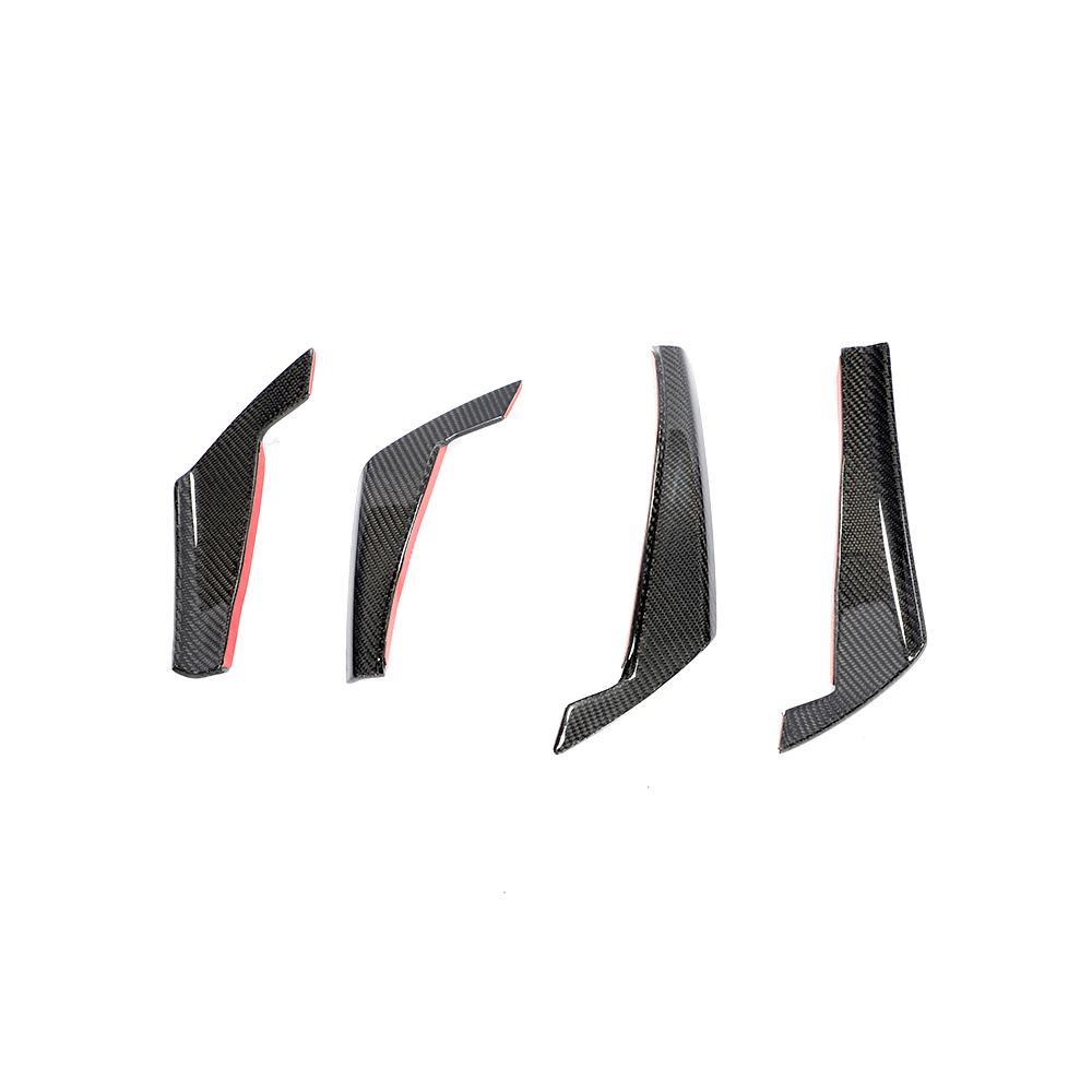 Audi RS4 B9 Carbon Fibre Front Bumper Canards - gloss twill weave pair