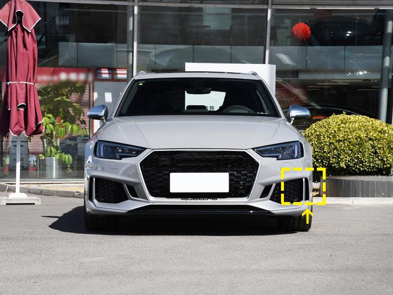 Audi RS4 B9 Carbon Fibre Front Bumper Canards - gloss twill weave pair