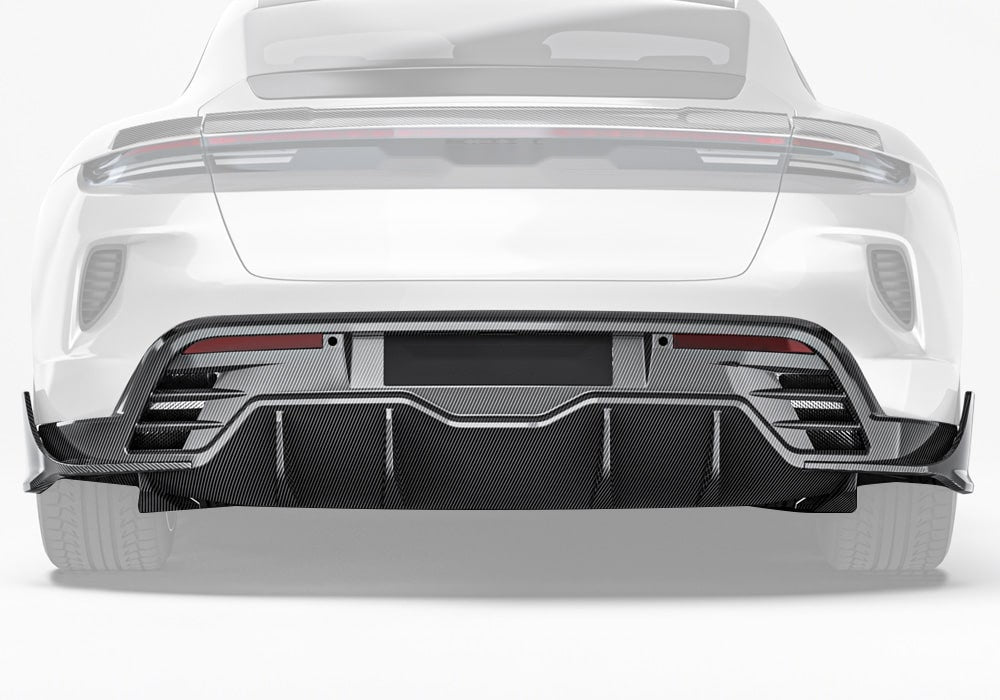 Porsche Taycan 2025 Carbon Fibre Rear Diffuser - aerodynamic race-inspired styling upgrade