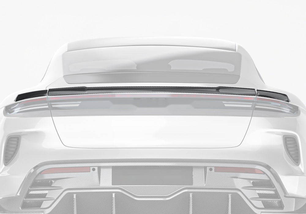 Porsche Taycan 2025 Carbon Fibre Rear Spoiler - aerodynamic race-inspired upgrade