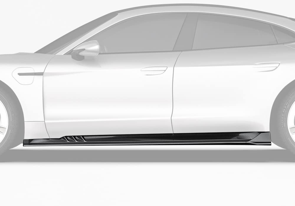 Porsche Taycan 2025 Carbon Fibre Side Skirts - aerodynamic lightweight body kit upgrade