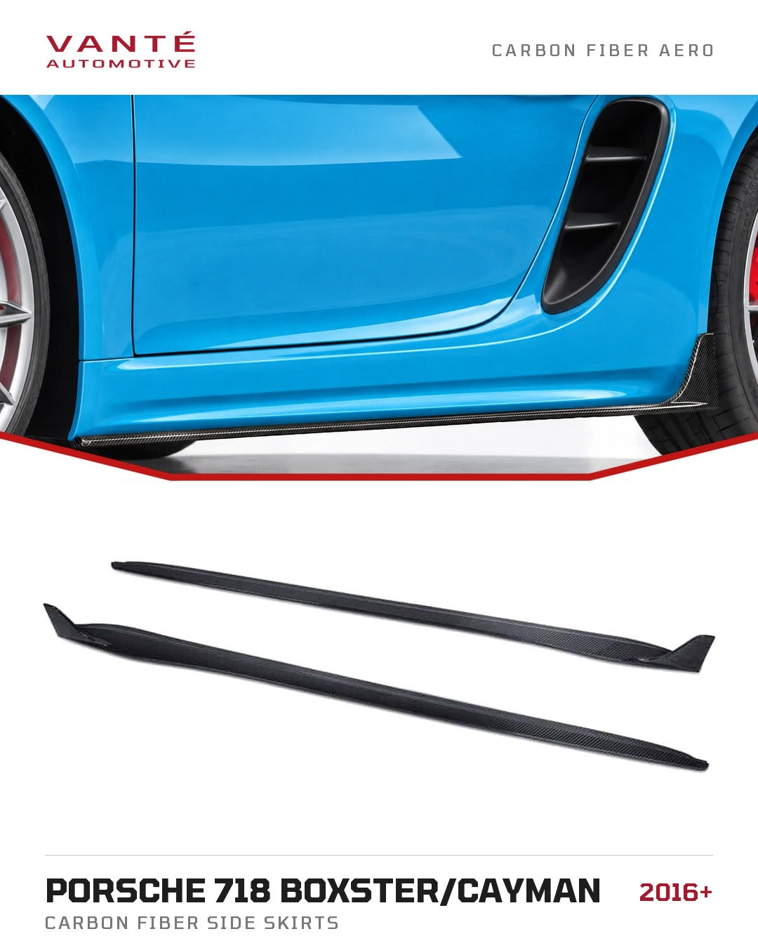 Porsche 718 Boxster/Cayman Carbon Fibre Side Skirts