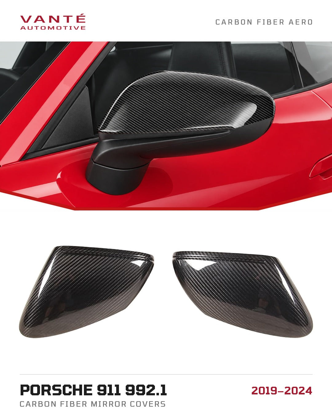 Porsche 911 992.1 Carbon Fibre Mirror Covers