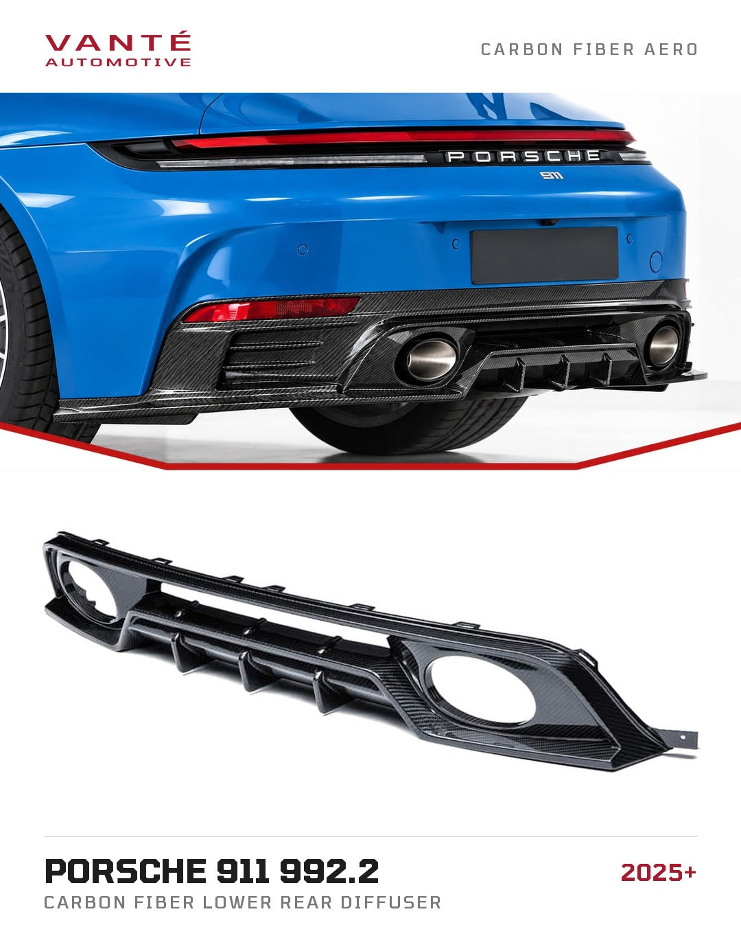 Porsche 911 992.2 Carbon Fibre Lower Rear Diffuser
