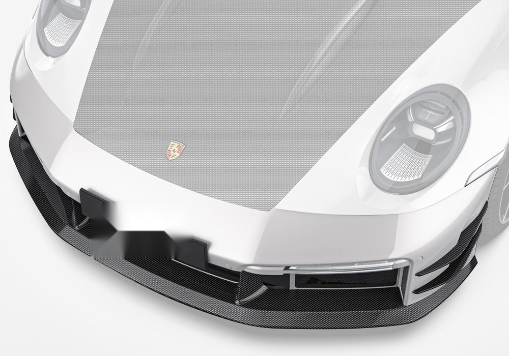 Porsche 911 992 Turbo S Carbon Fibre Front Bumper - aggressive aerodynamic styling upgrade