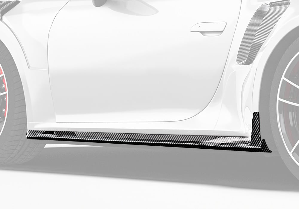 Porsche 911 992 Turbo S Carbon Fibre Side Skirts - aerodynamic race-inspired styling upgrade