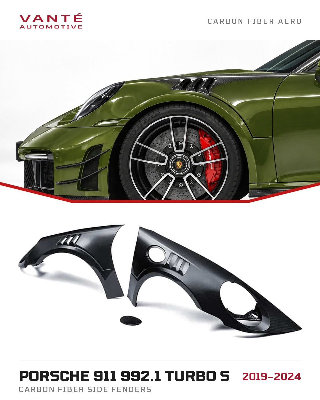 Porsche 911 992.1 Turbo S Carbon Fibre Side Fenders