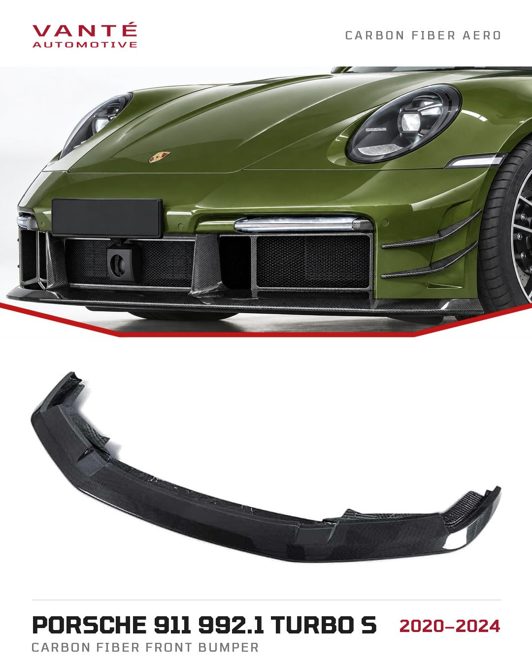 Porsche 911 992.1 Turbo S Carbon Fibre Front Bumper