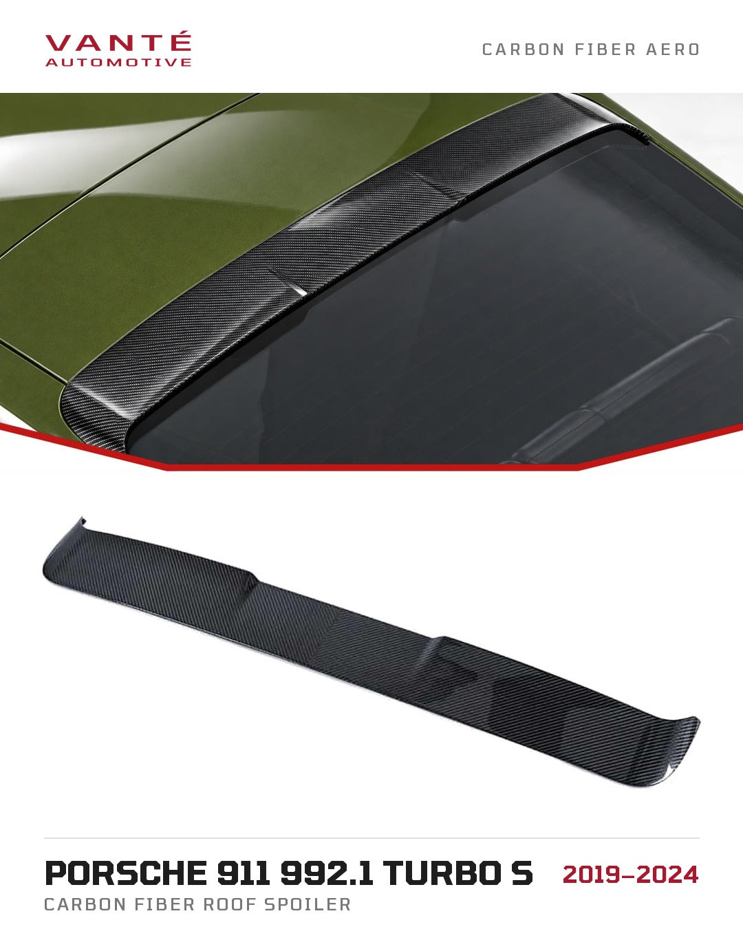 Porsche 911 992.1 Turbo S Carbon Fibre Roof Spoiler