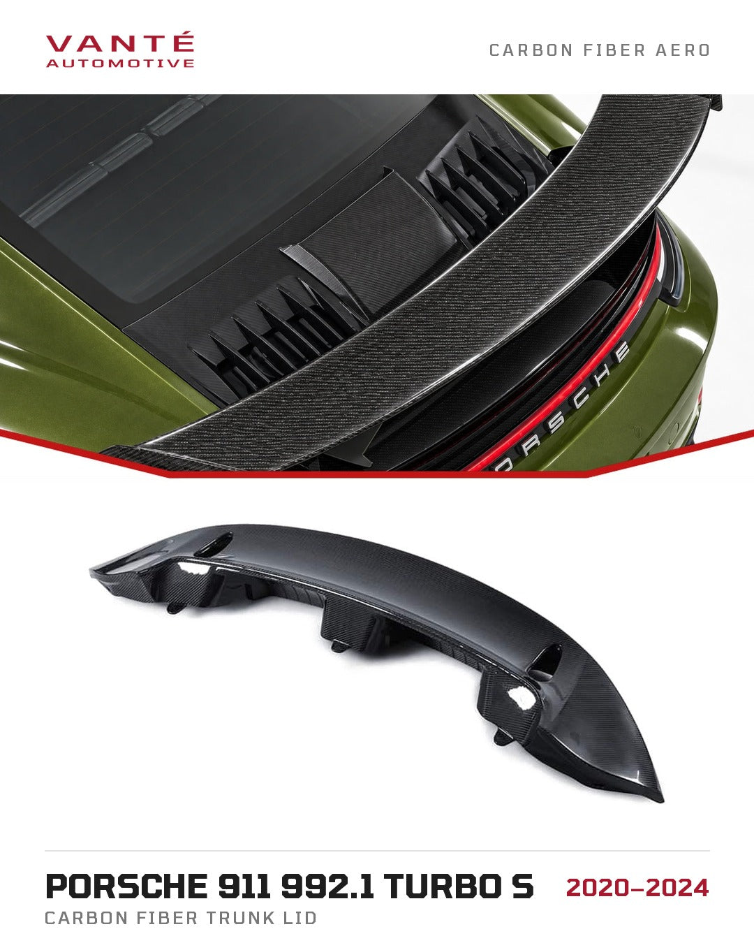 Porsche 911 992.1 Turbo S Carbon Fibre Trunk Lid