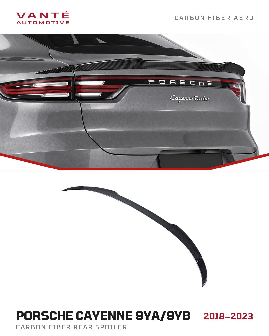 Porsche Cayenne 9YA/9YB Carbon Fibre Rear Spoiler