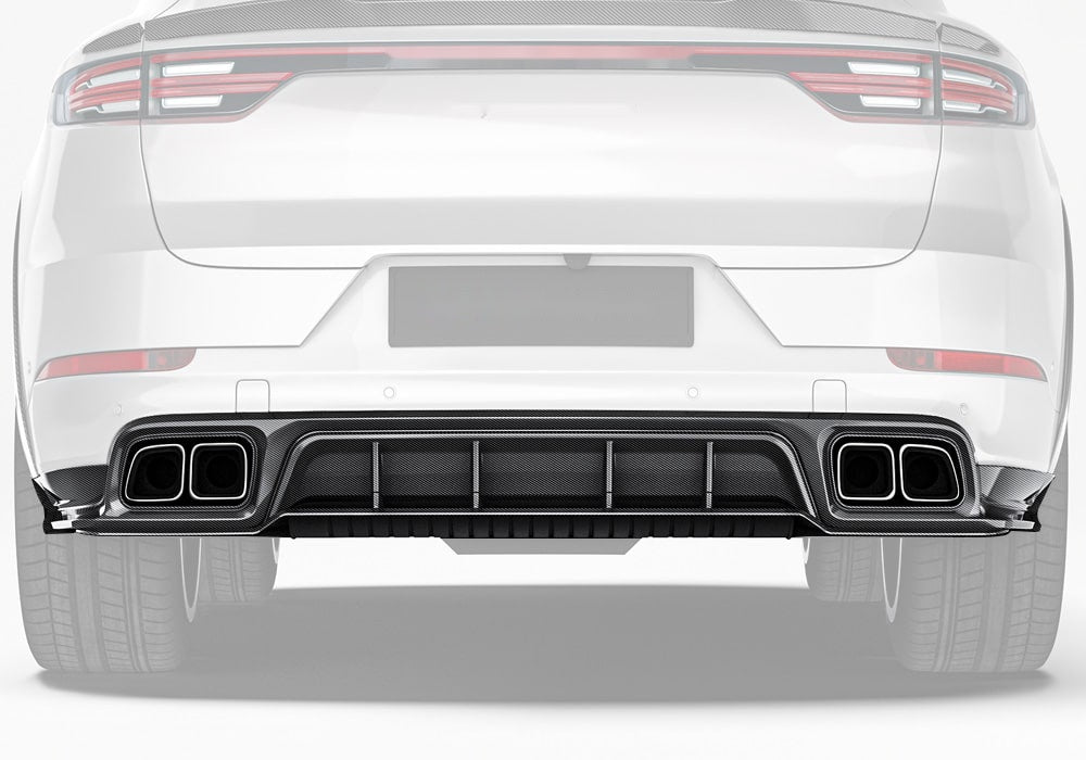 Porsche Cayenne 9YA/9YB Carbon Fibre Rear Diffuser - aggressive aerodynamic SUV styling upgrade