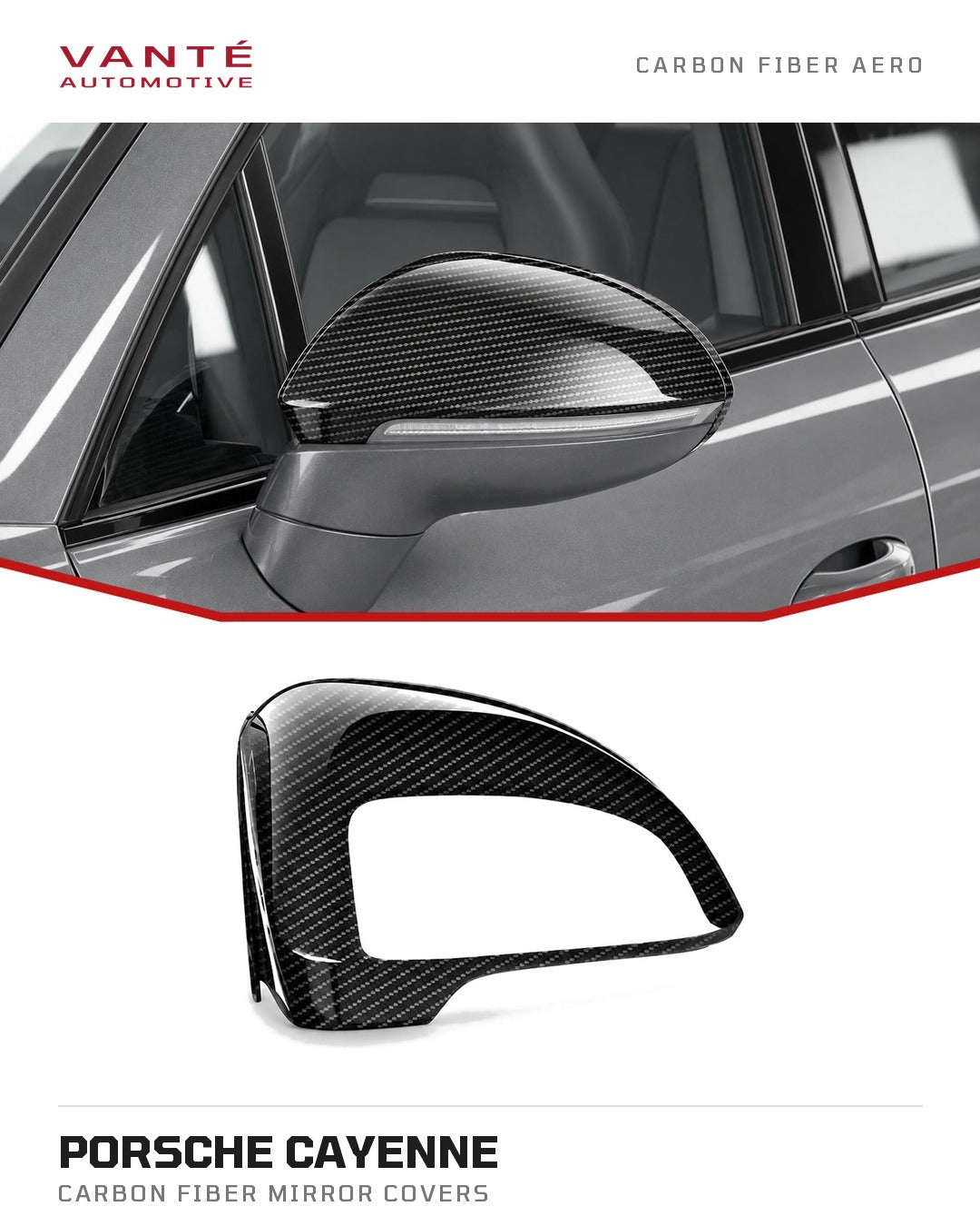 Porsche Cayenne Carbon Fibre Mirror Covers
