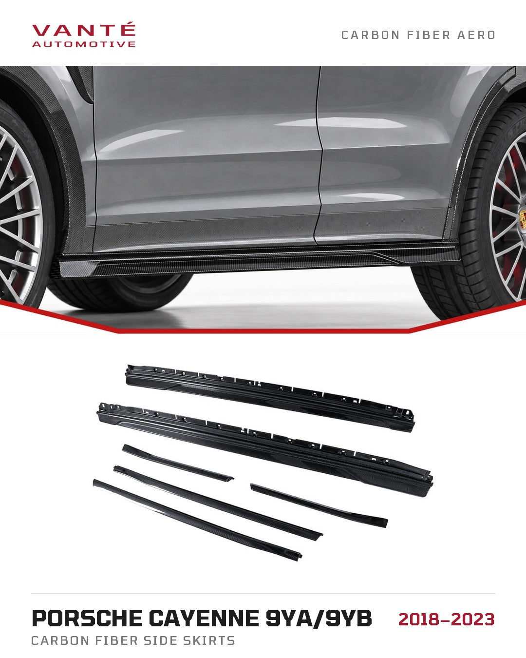 Porsche Cayenne 9YA/9YB Carbon Fibre Side Skirts