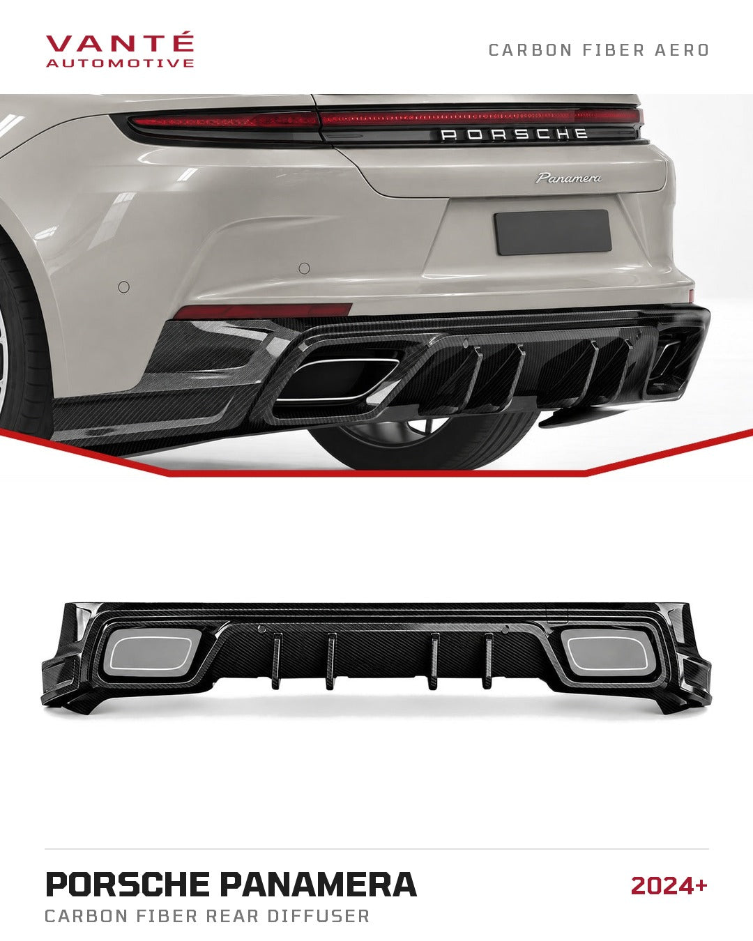 Porsche Panamera (2024+) Carbon Fibre Rear Diffuser