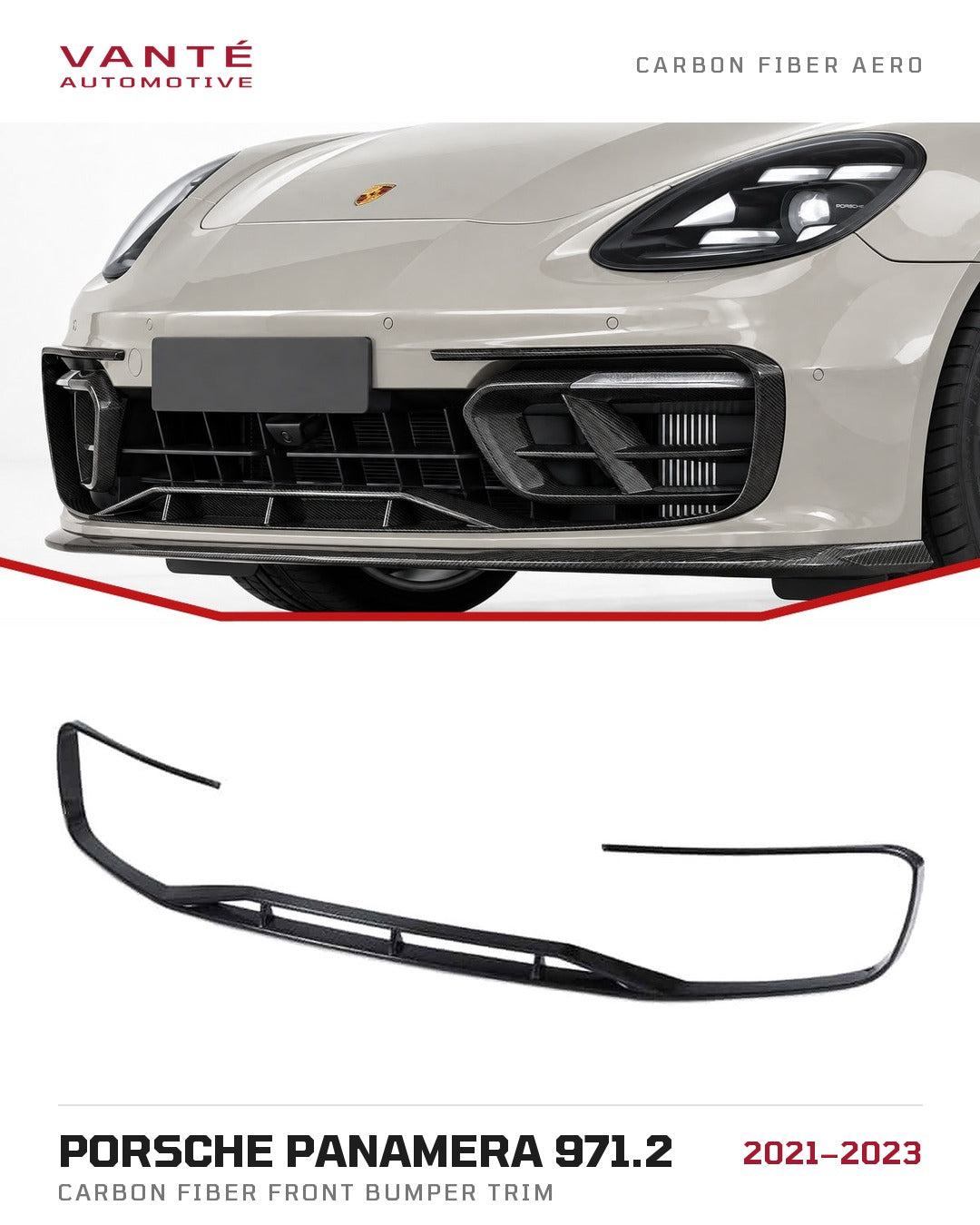 Porsche Panamera 971.2 Carbon Fibre Front Bumper Trim