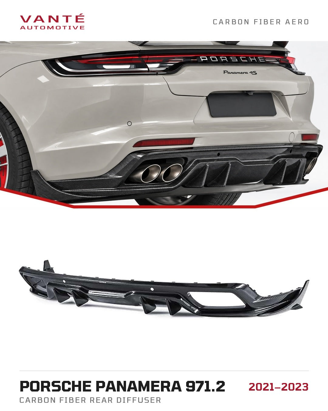 Porsche Panamera 971.2 Carbon Fibre Rear Diffuser