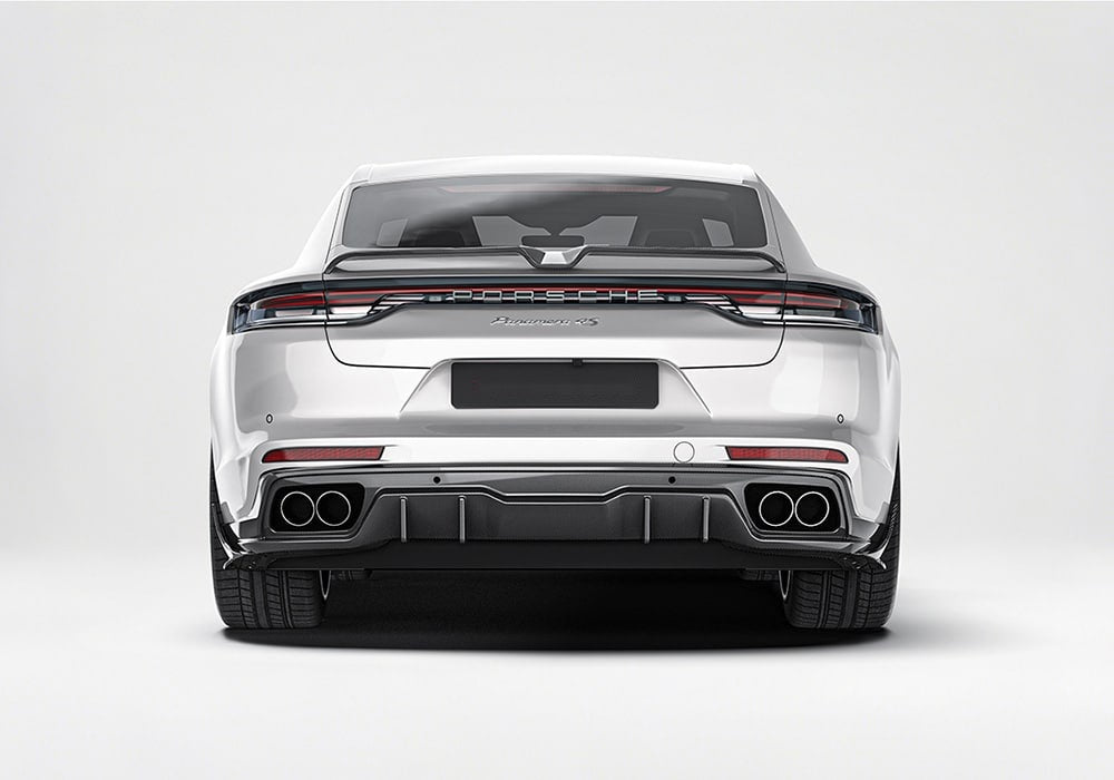 Porsche Panamera 971 Carbon Fibre Aero Kit - front splitter, rear diffuser, side skirts and spoiler