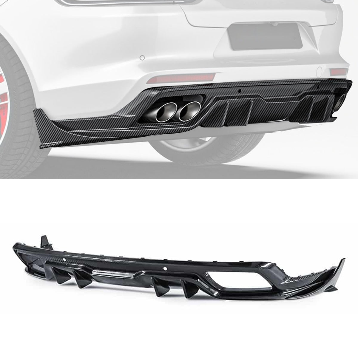 Porsche Panamera 971 Carbon Fibre Rear Diffuser - aggressive aerodynamic styling upgrade