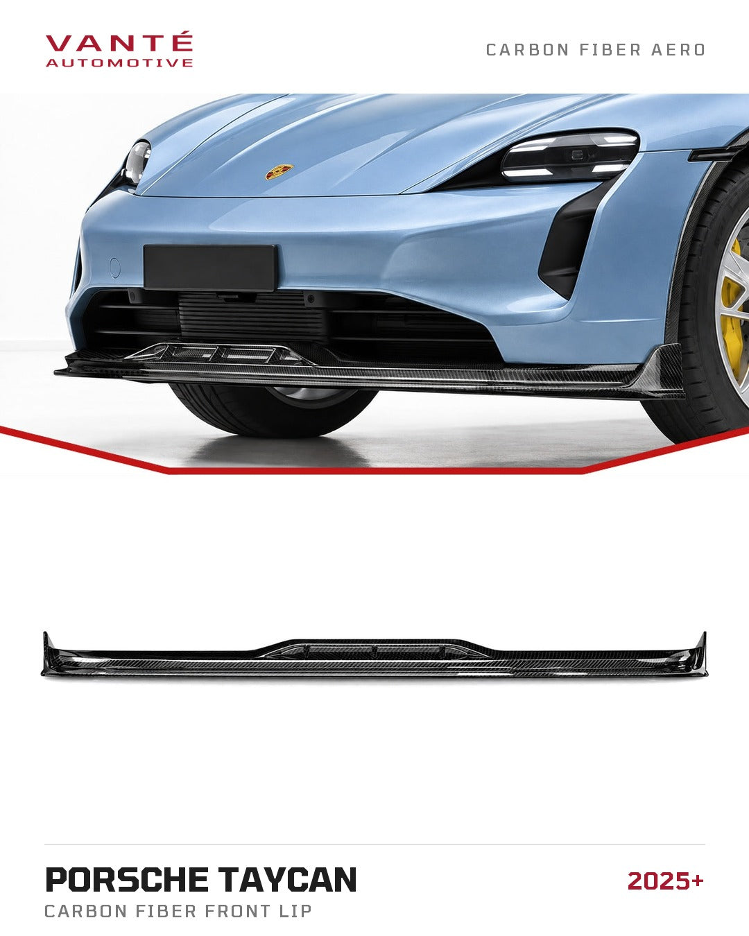 Porsche Taycan (2025+) Carbon Fibre Front Lip