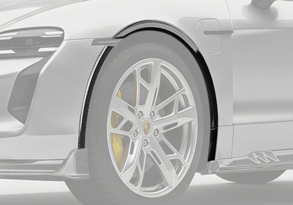 Porsche Taycan Carbon Fibre Fender Flares - wide body stance upgrade for Taycan 4 4S Cross Turismo Turbo