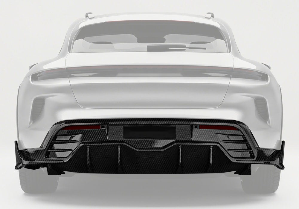 Porsche Taycan Carbon Fibre Rear Diffuser - aerodynamic motorsport-inspired upgrade