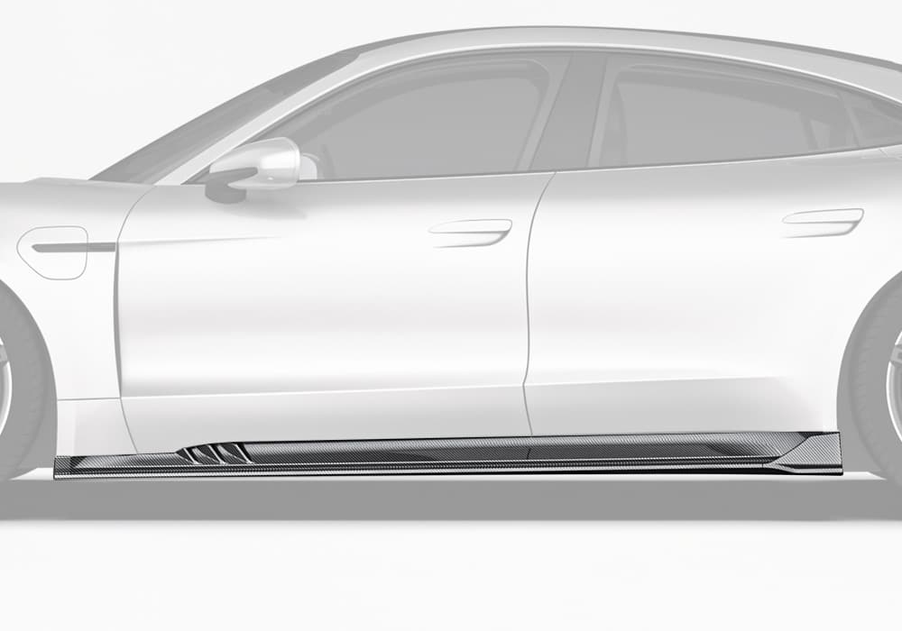Porsche Taycan Carbon Fibre Side Skirts - aerodynamic sill extensions for enhanced styling