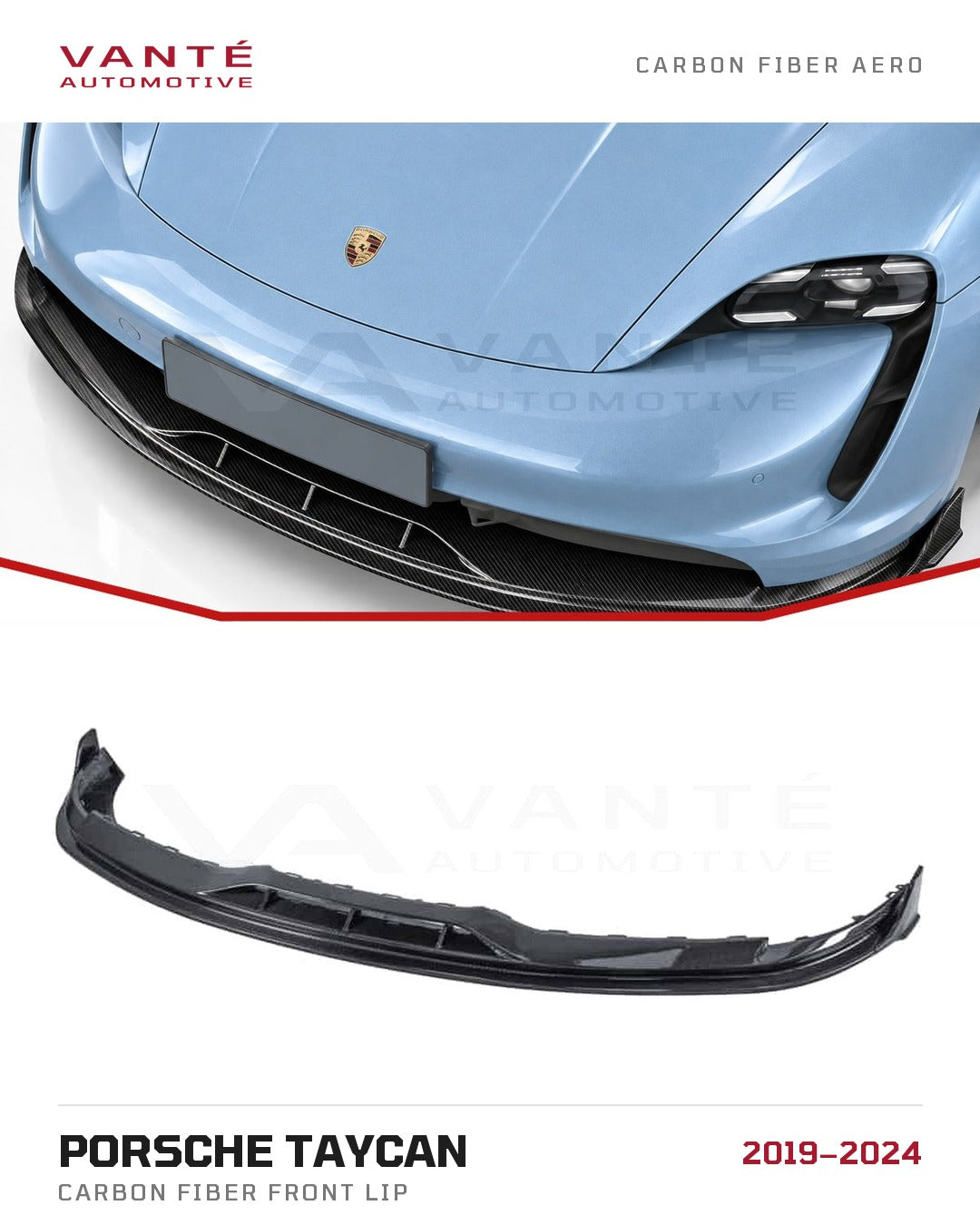 Porsche Taycan Carbon Fibre Front Lip