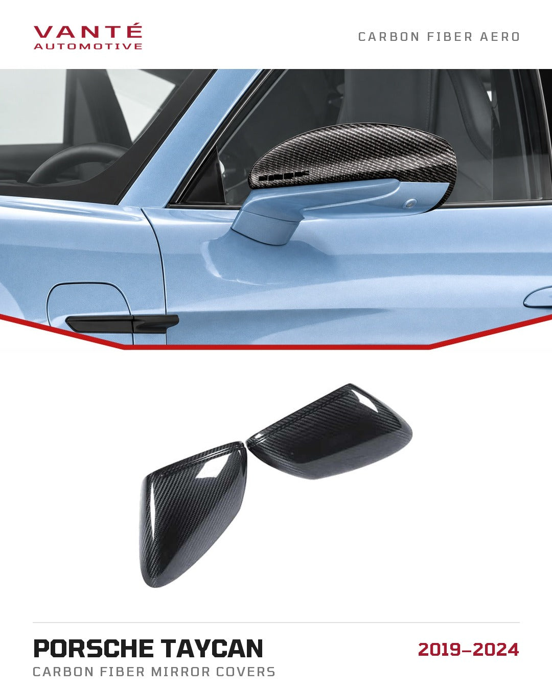 Porsche Taycan Carbon Fibre Mirror Covers (LHD ONLY)