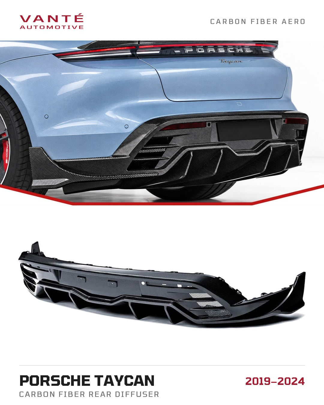 Porsche Taycan Carbon Fibre Rear Diffuser