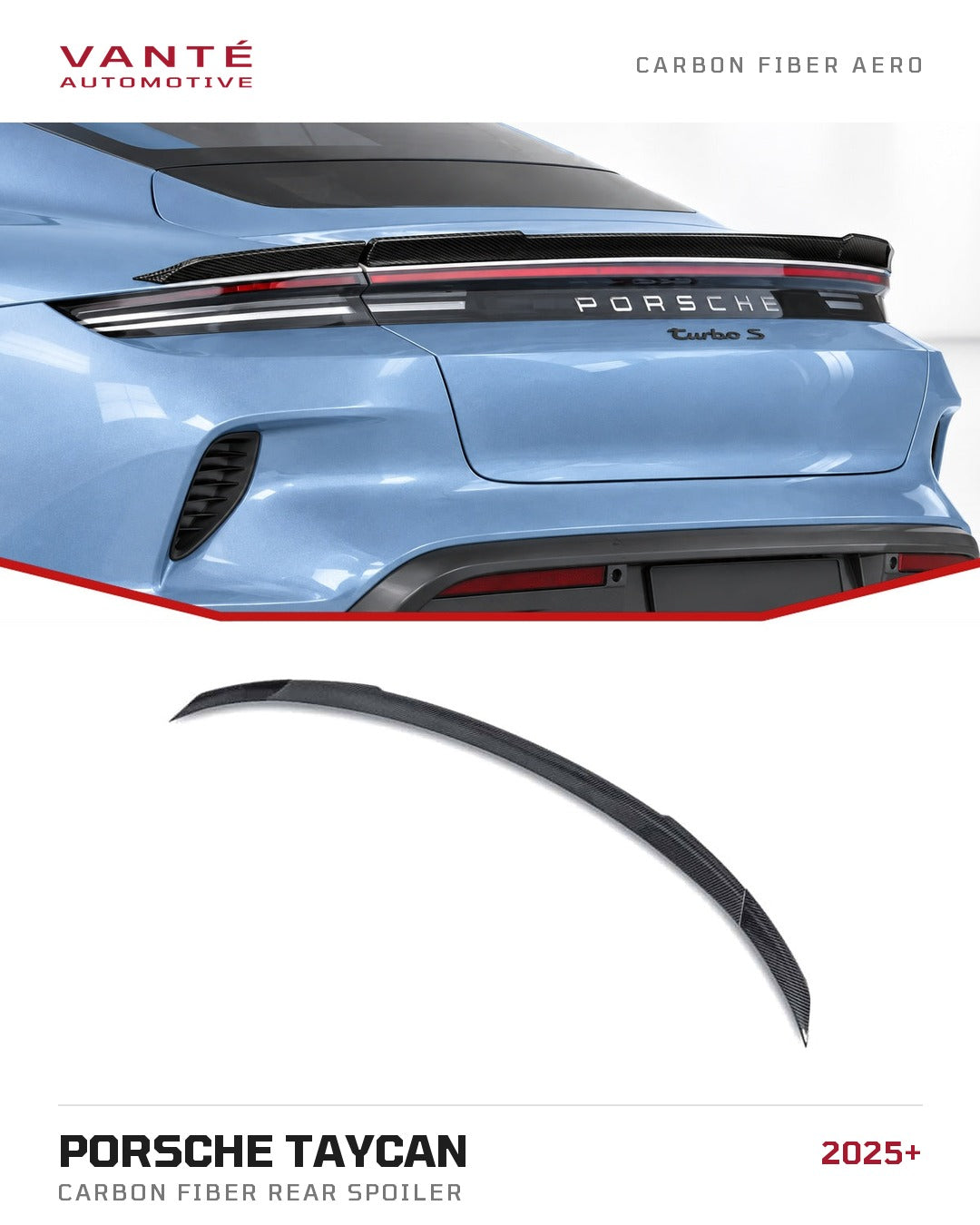 Porsche Taycan (2025+) Carbon Fibre Rear Spoiler