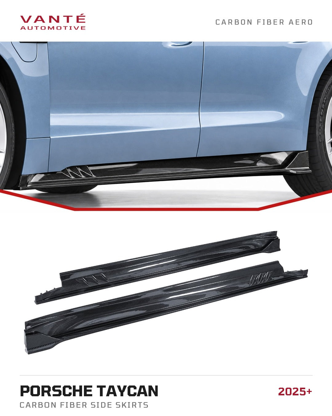 Porsche Taycan (2025+) Carbon Fibre Side Skirts