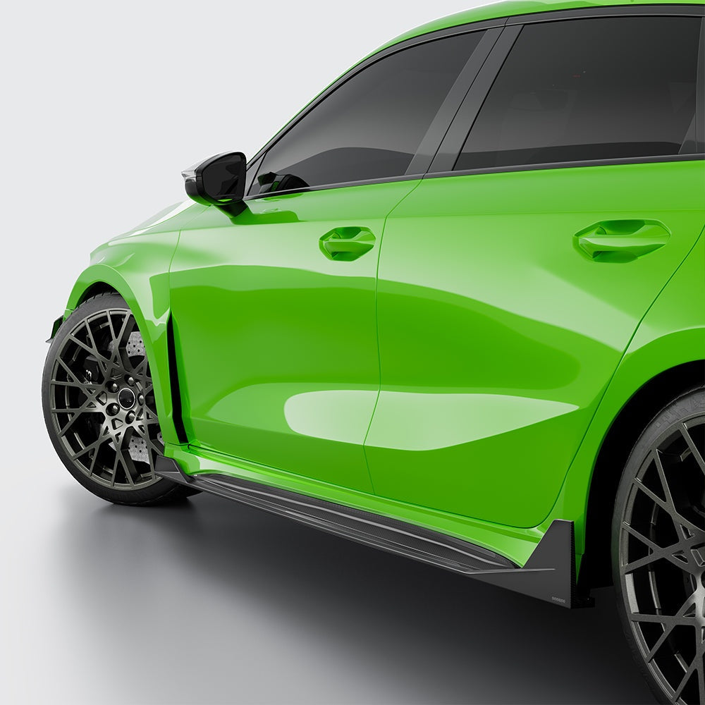 Audi RS3 8Y Carbon Fibre Side Skirts - prepreg dry carbon with gloss finish